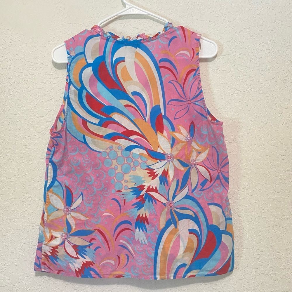 Talbots sleeveless Ruffle Top Size Large - Picture 4 of 9